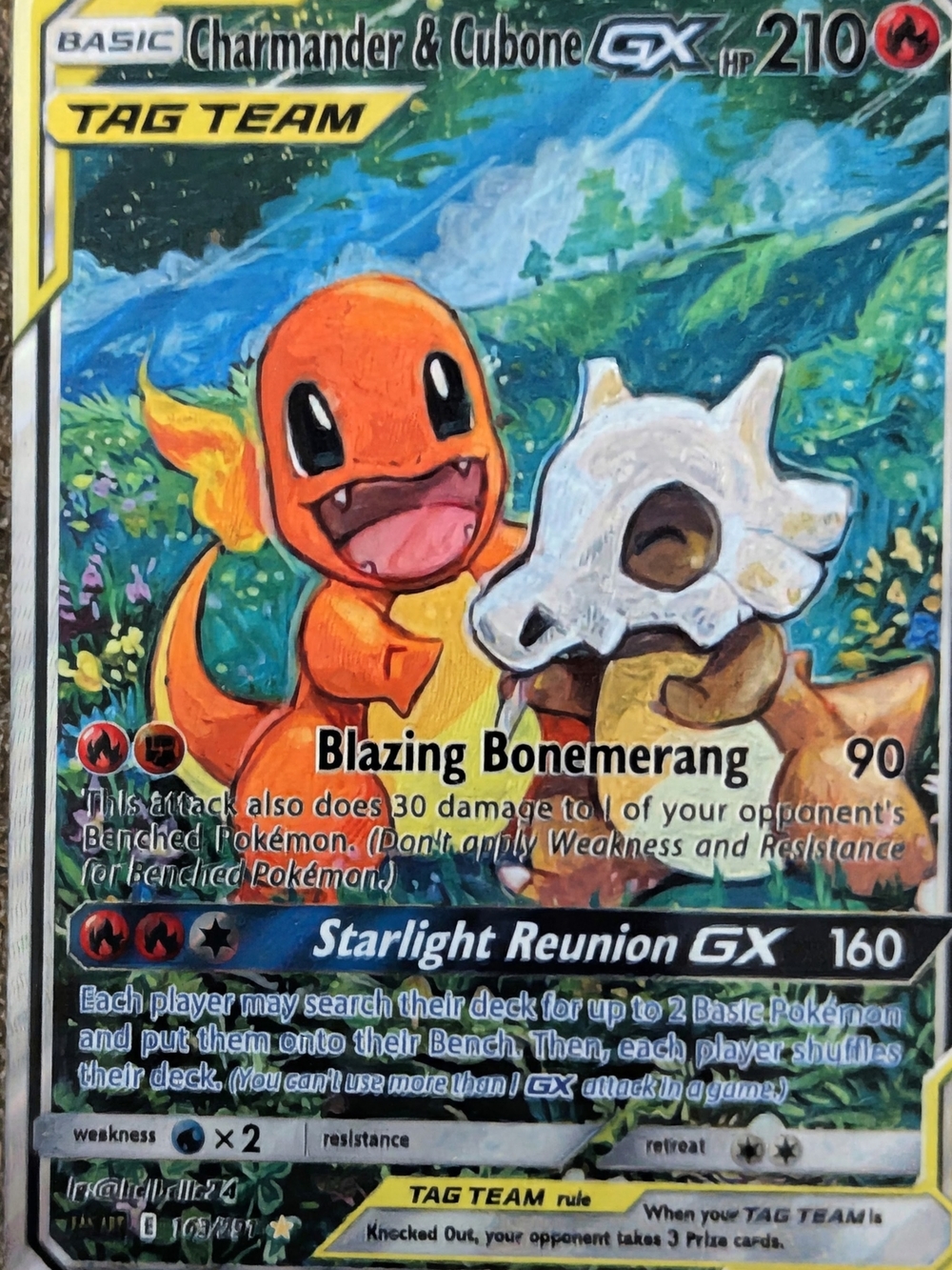 Charmander & Cubone GX TAG TEAM Pokemon Card